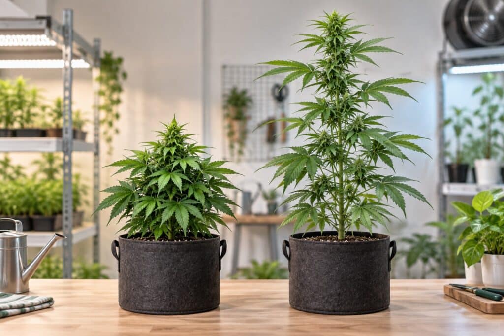 Comparacion entre cannabis autofloreciente y feminizada