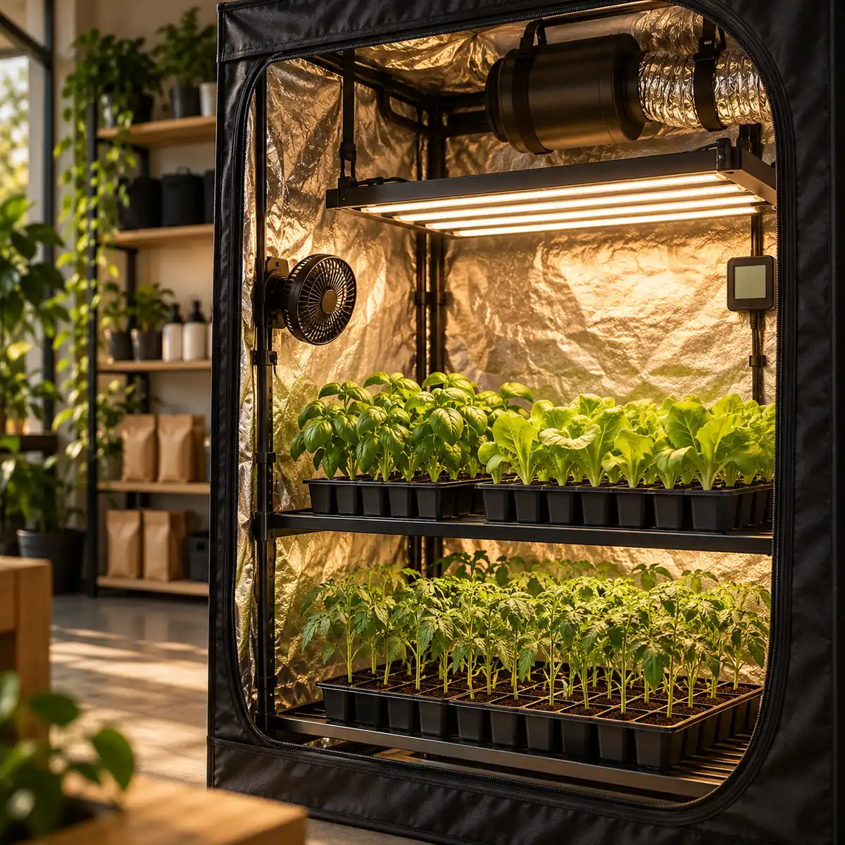 Cultivo indoor con luz LED en Punto Natural